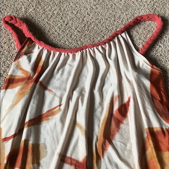Rustic orange and tan colored mini dress - Picture 3 of 4